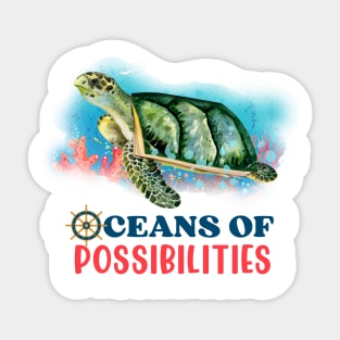 sea turtle oceans of possibilities Sticker